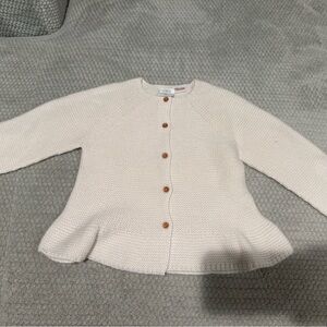 Zara Cream Knit Cardigan with Brown Buttons toddler size 2-3 years old